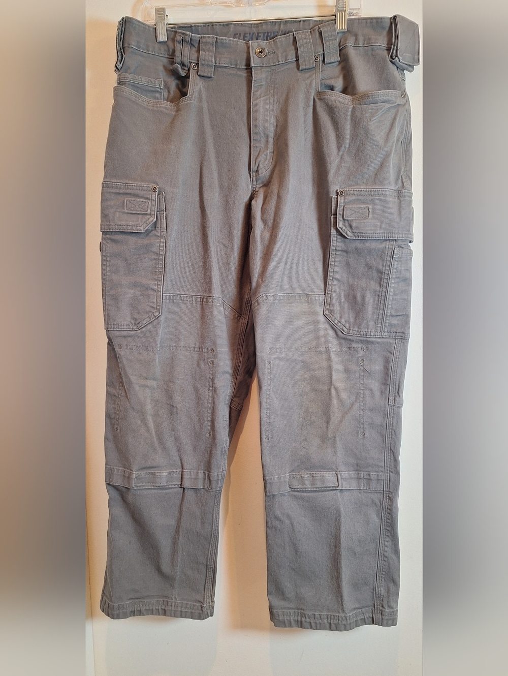 Duluth Trading Flex Fire Hose Gray Cargo Pants Men 38X29(tag 38x30) Workwear